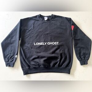Lonely Ghost Heart On My Sleeve Crewneck Sweatshirt - Black - Size Large